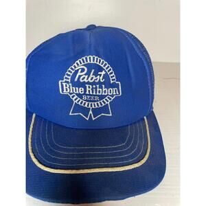 Pabst Blue Ribbon PBR Trucker Mesh  Hat Vintage Beer Enthusiast  SnapBack 80's